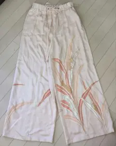 紬　tsumugi 着物　リメイク　ワイド　リラックス　パンツ
