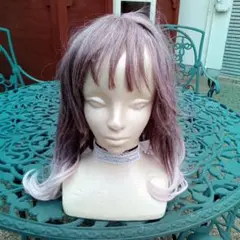 コスプレ用グレー✖薄いピンクのウィッグ