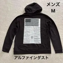 ALPHA INDUSTRIES アメリカ国旗　メンズ　パーカー　M 黒