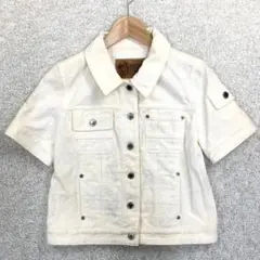 美品✨ルイヴィトン モノグラム デニムジャケット38 ホワイト 半袖