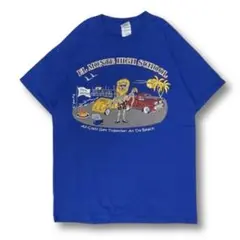 GILDAN製 高校イベント 古着Tシャツ 青 カートゥーン M