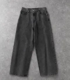 美品 ストレートデニム グレー L