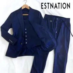 美品 ESTNATION スリーピース シアサッカー セットアップ スーツ