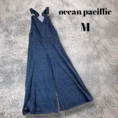 【オーシャンパシフィック】サロペット オーバーオール (M) パイル生地 ブルー