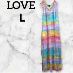 LOVE【L】ノースリーブロングワンピース カラフル 鮮やか 派手