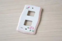 マニー ローズ　スイッチプレート　スイッチカバー　2ケ口　陶器 日本製　新品