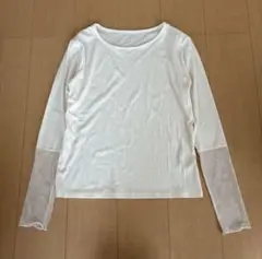 loveange ラビアンジェ　ホワイト 透け感長袖Tシャツ