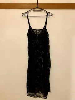 黒レースキャミワンピ（GU）