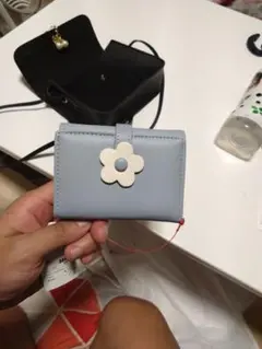 水色 花の名刺入れ