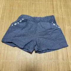 BeBe 刺繍付き ネイビー ハーフパンツ 100