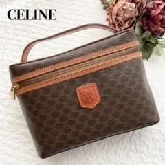 美品✨セリーヌ マカダム ブラゾン レザー バニティバッグハンドバッグ