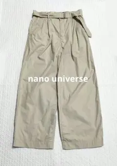 nano universe ツータック ワイドパンツ チノパン ベルト付 M