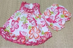 bebe tahiti　ワンピース＆アンダーパンツ　24M　HAWAII　フリル