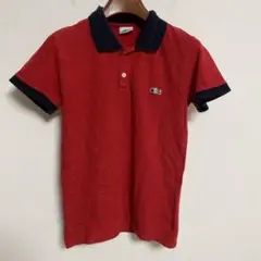 Lacoste ラコステ レッド ポロシャツ ネイビー襟 2