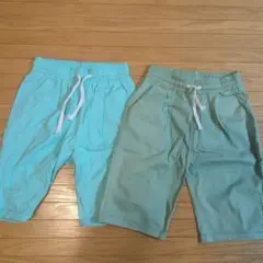 水色と薄緑のハーフパンツ レディースMサイズ