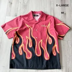 【新品タグ付き】X-LARGE半袖開襟シャツ オープンカラーシャツM フレイムス
