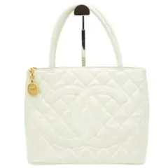 CHANEL キャビアスキン 復刻トート トートバッグ ホワイト 8288343