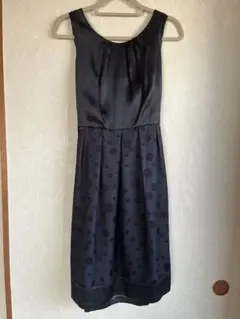フォーマルワンピース　黒　水玉　ストール付き