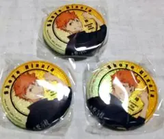 ハイキュー　振り向きシャイニー缶バッジ　日向翔陽３点セット