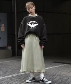 クティール　ロングスカート　フレア　韓国　メロウ