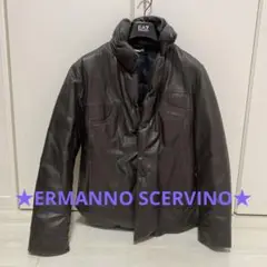 ★美品★ERMANNO SCERVINO★レザーダウンコート★レディースコート