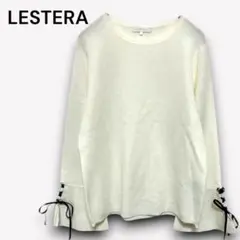 レステラ【M】袖リボン付き薄手ニットセーター フレア袖　デートSS352