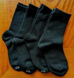 リブソックス　靴下　黒　15〜20cm　4足セット　まとめ売り　男女　スクール