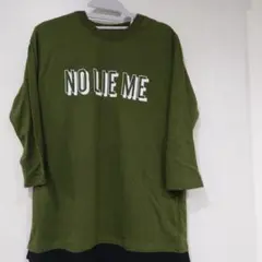 即購入OK☆オリーブグリーン 七分袖 Tシャツ NO LIE ME