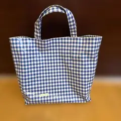 トートバッグ　防水　通学　ギンガムチェック　おけいこ