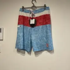 新品ROIAL（ロイアル）ボードショーツ（サーフトランクス）レッド×ブルー34M