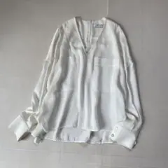 アドーア ブラウス 秋服 プルオーバー 冬服 シャツ Vネック 日本製