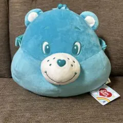 ケアベア　フェイスBIGがまぐち　ブルー　ラブアロットベア ぬいぐるみ