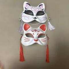 狐フェイスお面2個セットハロウィン 仮装