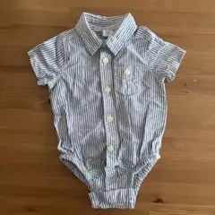 baby GAP ストライプシャツロンパース 3-6ヶ月