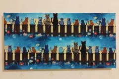 ❀.* 星に願いを…猫たち ファブリックパネル 28×14㎝ 1枚 ヨコ❀.*