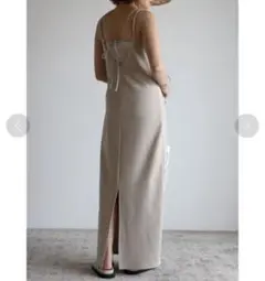 ボンジュールサガン 【M】 ジャージーワンピース バックシャン ストレッチ