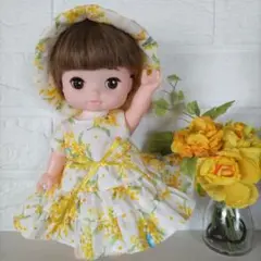 メルちゃん帽子付きワンピース353
