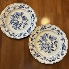 Blue Danube 花柄皿 2枚セット