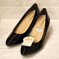【美品】❤️Chiffon Fitエナメルパンプス　黒　23.0cm　日本製