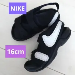 【美品】NIKE 黒色サンダル 16cm ベルクロ