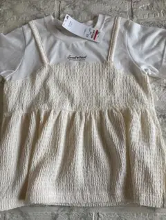 TOPVALLE キャミ付きTシャツ 130 アイボリー