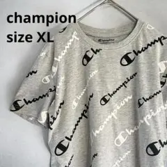 champion チャンピオン　総柄プリントTシャツ　ロゴプリント　XLサイズ