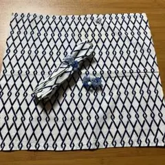 浴衣リメイクナフキン、ナフキンリング二つセットＡ