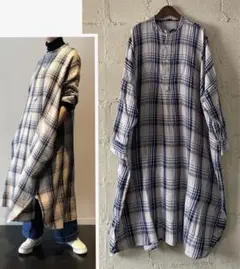 45rpm上質手紡ぎインドネルビッグシャツワンピース44000円ゆったり超美品