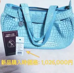 本日限定最終大幅値下げ! クロコダイル バッグ ブルー JRA