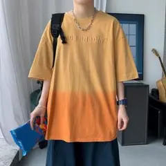 メンズ Tシャツ オレンジグラデーションXL
