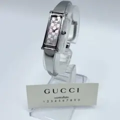 GUCCI 腕時計 バングル 1500L 1P ダイヤ GG シェル ピンク