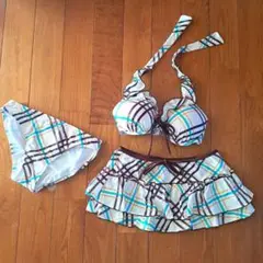 レディース　水着　チェック　9M　3点セット