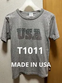 チャンピオン　T1011 USA プリント グレー Tシャツ