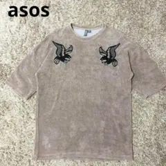 asos エイソス 半袖 鷹刺繍シャツ タオル地 Sサイズ